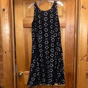 Floral Black and White Dress